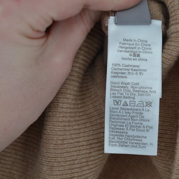 J Crew 100% Cashmere Classic Fit Crewneck Sweater in Heather Caramel Women's S - Picture 6 of 8